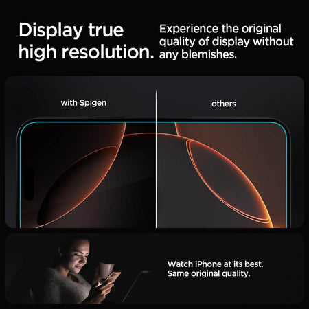 Spigen Ez Fit Tempered Glass Screen Protector Guard For iPhone 16 Pro Max - 2 Pack - The Digital Hub