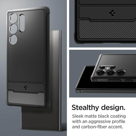 Spigen Rugged Armor Back Cover Case Compatible with Galaxy S24 Ultra (TPU | Matte Black) - The Digital Hub