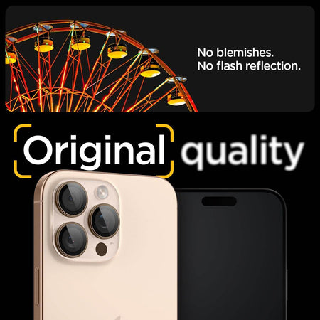 Spigen Ez Fit Optik Pro Tempered Glass Camera Lens Protector Guard For iPhone 16 Pro / 16 Pro Max (Dessert Titanium) - 2 Pack - The Digital Hub
