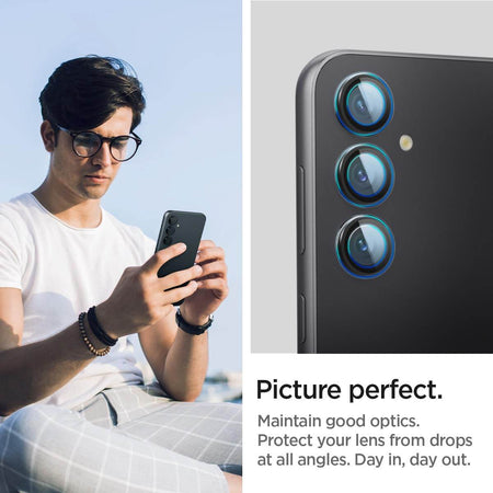 Spigen Glas.Tr Ez Fit Optik Pro Tempered Glass Camera Lens Protector Guard For Galaxy S23 Fe (Black) - 2 Pack - The Digital Hub