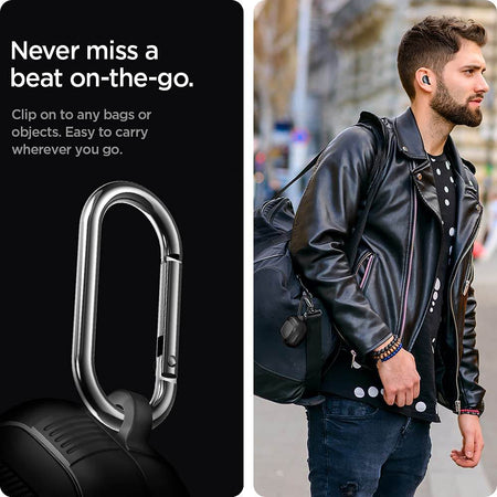 Spigen Rugged Armor Cover Case Designed For Samsung Galaxy Buds 2Pro (2022) | Galaxy Buds 2 (2021) | Galaxy Buds Pro (2021) | Galaxy Buds Live (2020) - Matte Black - The Digital Hub