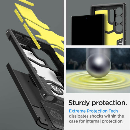 Spigen Tough Armor Back Cover Case Compatible with Galaxy S24 Ultra (TPU + Poly Carbonate | Black) - The Digital Hub