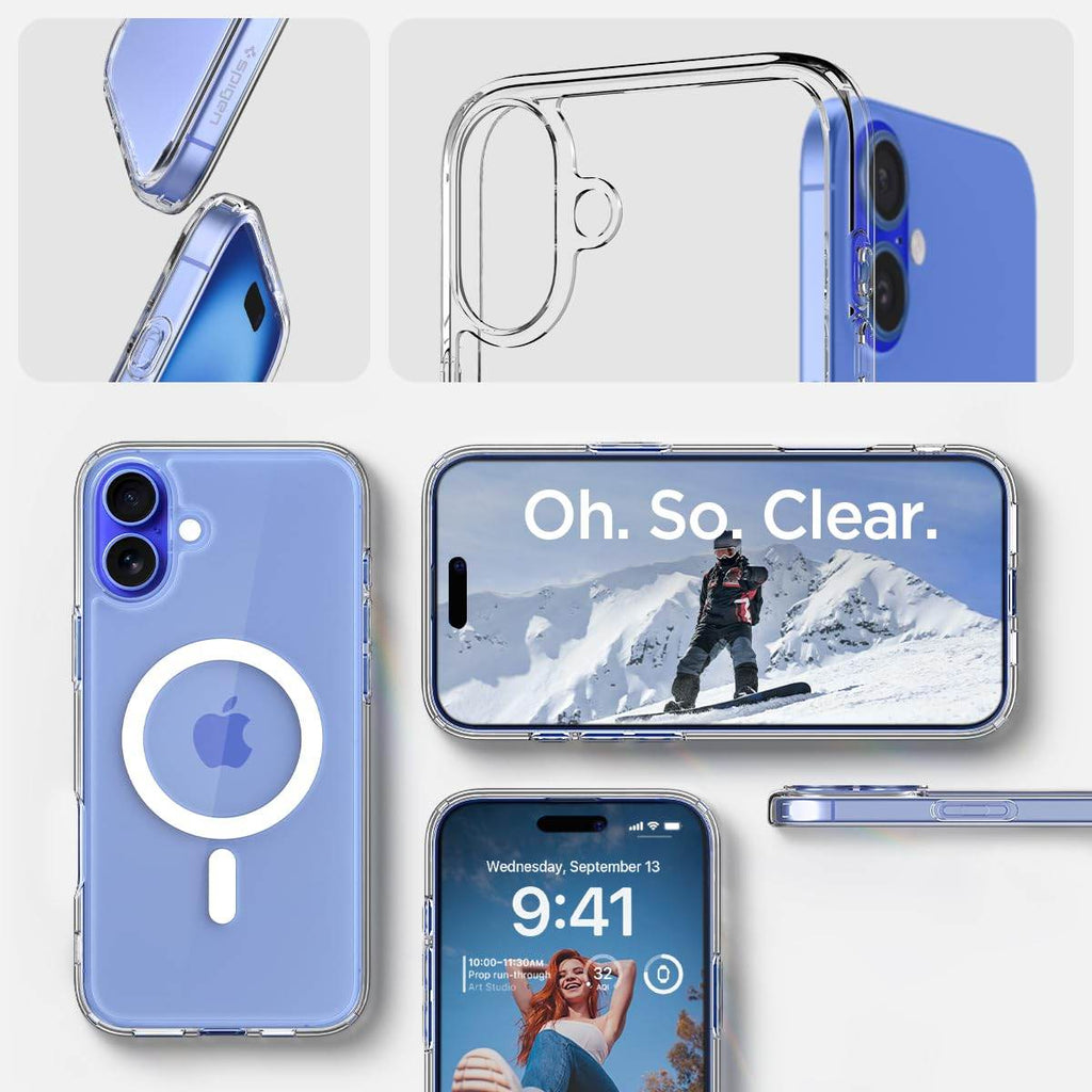 Spigen Ultra Hybrid Magfit Back Cover Case Compatible with iPhone 16 (TPU + Poly Carbonate | White) - The Digital Hub