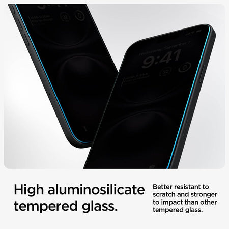 Spigen Ez Fit Privacy Tempered Glass Screen Protector Guard For iPhone 16 / iPhone 15 (2 Pack) - The Digital Hub