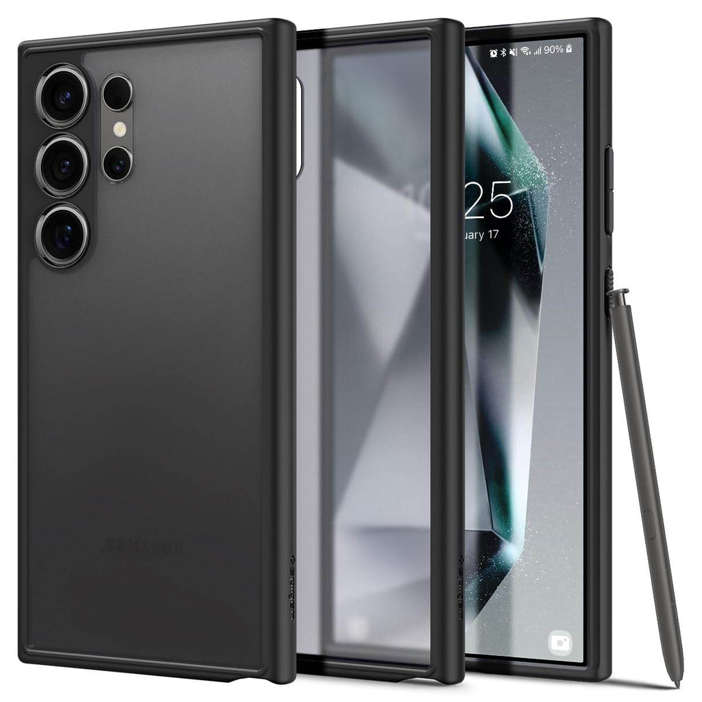 Spigen Ultra Hybrid Back Cover Case Compatible with Galaxy S24 Ultra (TPU + Poly Carbonate | Frost Black) - The Digital Hub