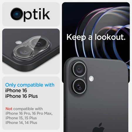 Spigen Glas.Tr Optik Tempered Glass Camera Lens Protector Guard For iPhone 16/16 Plus (Clear) - 2 Pack - The Digital Hub