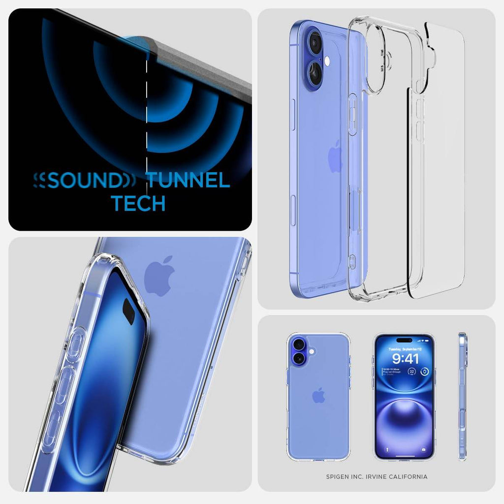 Spigen Ultra Hybrid Back Cover Case Compatible With iPhone 16 (Tpu + Poly Carbonate | Crystal Clear) - The Digital Hub