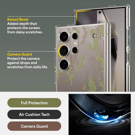 Spigen Ultra Hybrid Back Cover Case Compatible With Galaxy S24 Ultra (Tpu + Poly Carbonate | Digital Camo) - The Digital Hub