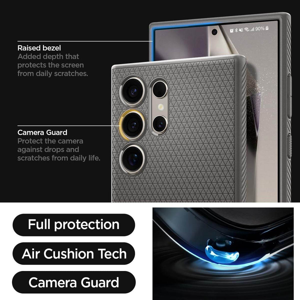 Spigen Liquid Air Back Cover Case Compatible With Galaxy S24 Ultra (Tpu | Marble Gray) - The Digital Hub