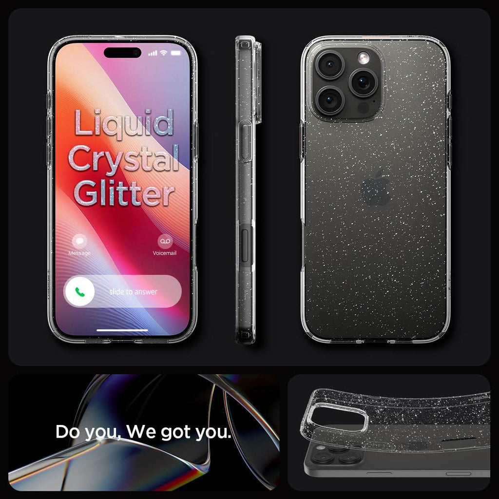Spigen Liquid Crystal Glitter Back Cover Case Compatible with iPhone 16 Pro Max (TPU | Crystal Quartz) - The Digital Hub