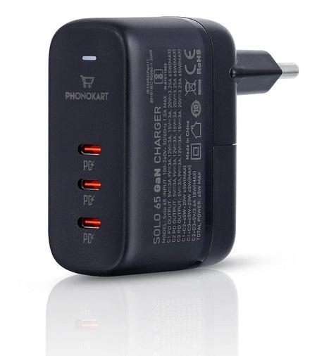 Phonokart 65W All In One Universal Global Power International Travel Adaptor 3 Type C Charging Port Europe Uk/Usa/Eu/Aus Worldwide Wall Plug Charger Converter For Laptops, Phones, Tablets & More - The Digital Hub