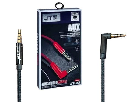 Jtp Indestructible 3.5Mm Male To Male Gold Plated Connectors Metallic Aux Audio Cable Nylon Braided 1.5 Meter (5 Feet) (Pack Of 2) - The Digital Hub