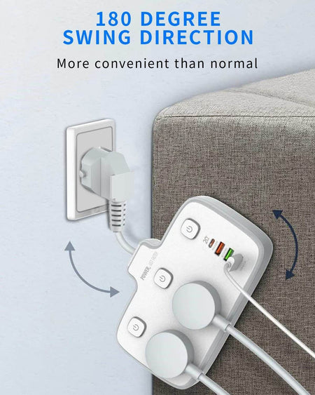 Jtp-3611 Universal Power Strip Usb Outlet Extension Cord Adapter Wall Charger Surge Protector Socket With 4 Usb Port - The Digital Hub