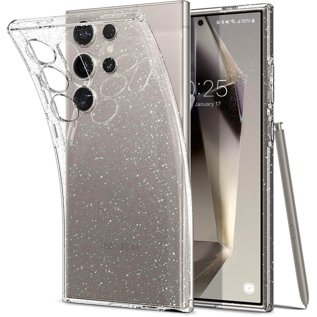 Spigen Liquid Crystal Glitter Back Cover Case Compatible with Galaxy S24 Ultra (TPU | Crystal Quartz) - The Digital Hub