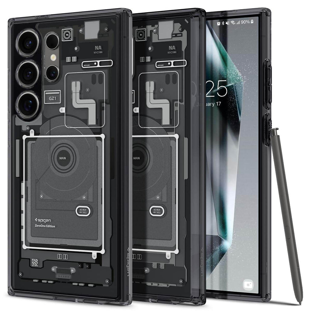 Spigen Ultra Hybrid Back Cover Case Compatible With Galaxy S24 Ultra (Tpu + Poly Carbonate | Zero One), Black - The Digital Hub
