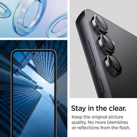 Spigen Glas.Tr Ez Fit Optik Pro Tempered Glass Camera Lens Protector Guard For Galaxy S23 Fe (Black) - 2 Pack - The Digital Hub