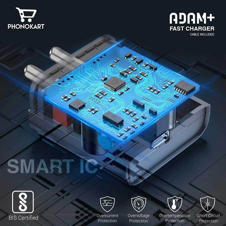 Phonokart Adam Plus Charger With Type C White - The Digital Hub