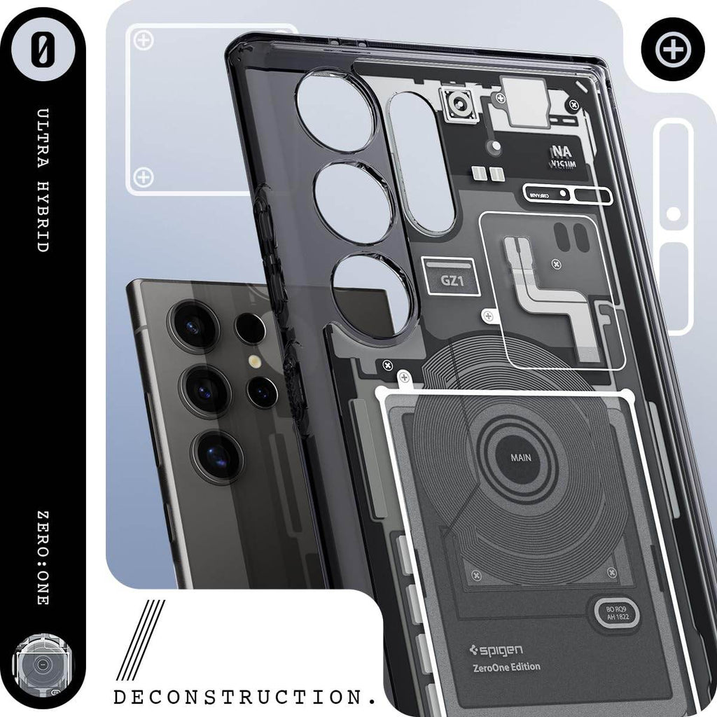 Spigen Ultra Hybrid Back Cover Case Compatible With Galaxy S24 Ultra (Tpu + Poly Carbonate | Zero One), Black - The Digital Hub