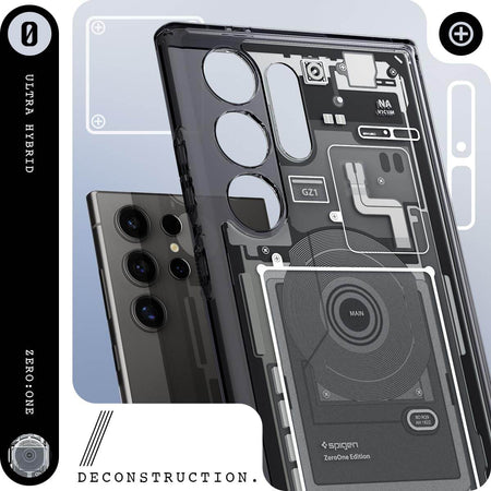 Spigen Ultra Hybrid Back Cover Case Compatible With Galaxy S24 Ultra (Tpu + Poly Carbonate | Zero One), Black - The Digital Hub