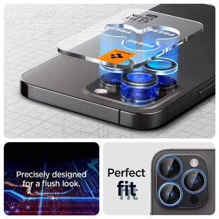 Spigen Ez Fit Optik Pro Tempered Glass Camera Lens Protector Guard For iPhone 16 Pro / 16 Pro Max / 15 Pro / 15 Pro Max / 14 Pro / 14 Pro Max (Zeroone Edition) - 2 Pack - The Digital Hub