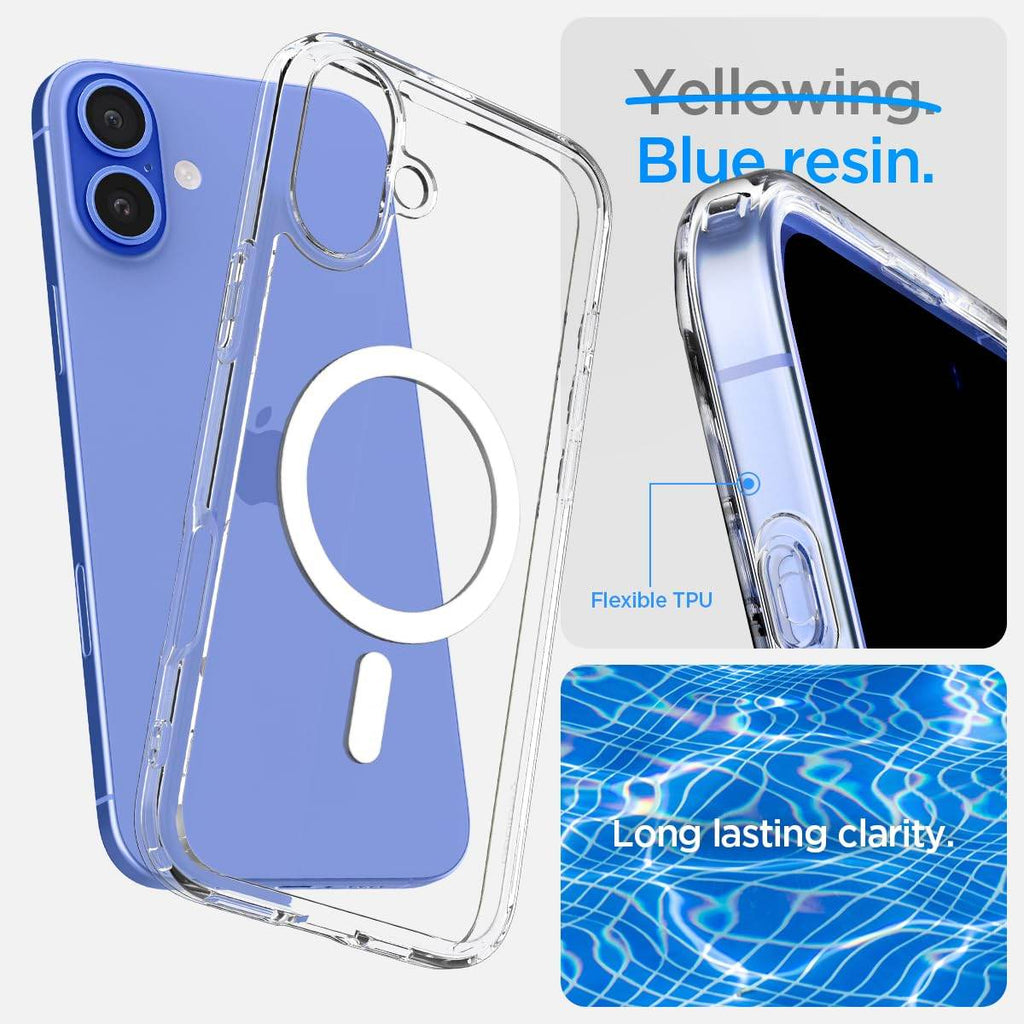 Spigen Ultra Hybrid Magfit Back Cover Case Compatible with iPhone 16 (TPU + Poly Carbonate | White) - The Digital Hub