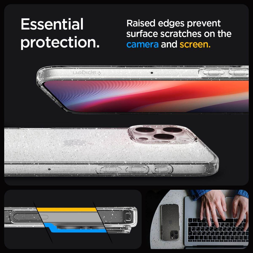 Spigen Liquid Crystal Glitter Back Cover Case Compatible with iPhone 16 Pro Max (TPU | Crystal Quartz) - The Digital Hub