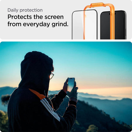 Spigen Alignmaster Full Coverage Tempered Glass Screen Protector Guard For iPhone 15 (2 Pack) For Smartphone - The Digital Hub