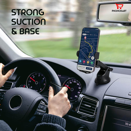 Phonokart Car Mount Holder For Mobile Phones, 360 Degree Rotation, Black - The Digital Hub