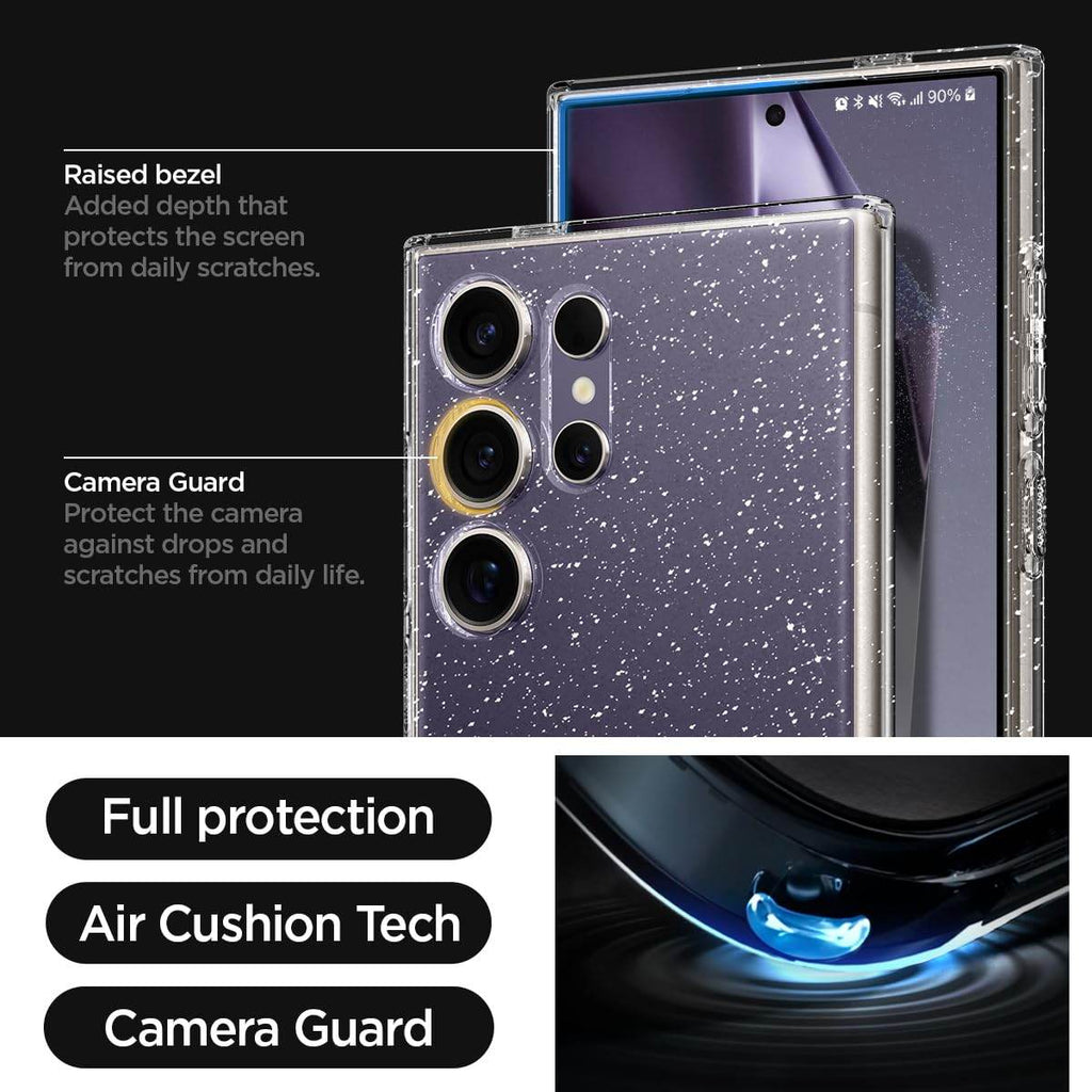 Spigen Liquid Crystal Glitter Back Cover Case Compatible with Galaxy S24 Ultra (TPU | Crystal Quartz) - The Digital Hub