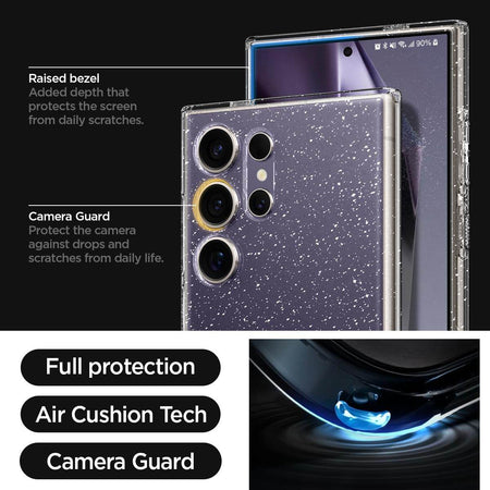 Spigen Liquid Crystal Glitter Back Cover Case Compatible with Galaxy S24 Ultra (TPU | Crystal Quartz) - The Digital Hub