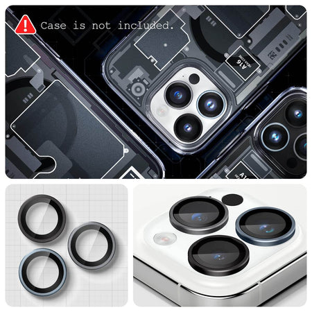 Spigen Ez Fit Optik Pro Tempered Glass Camera Lens Protector Guard For iPhone 16 Pro / 16 Pro Max / 15 Pro / 15 Pro Max / 14 Pro / 14 Pro Max (Zeroone Edition) - 2 Pack - The Digital Hub