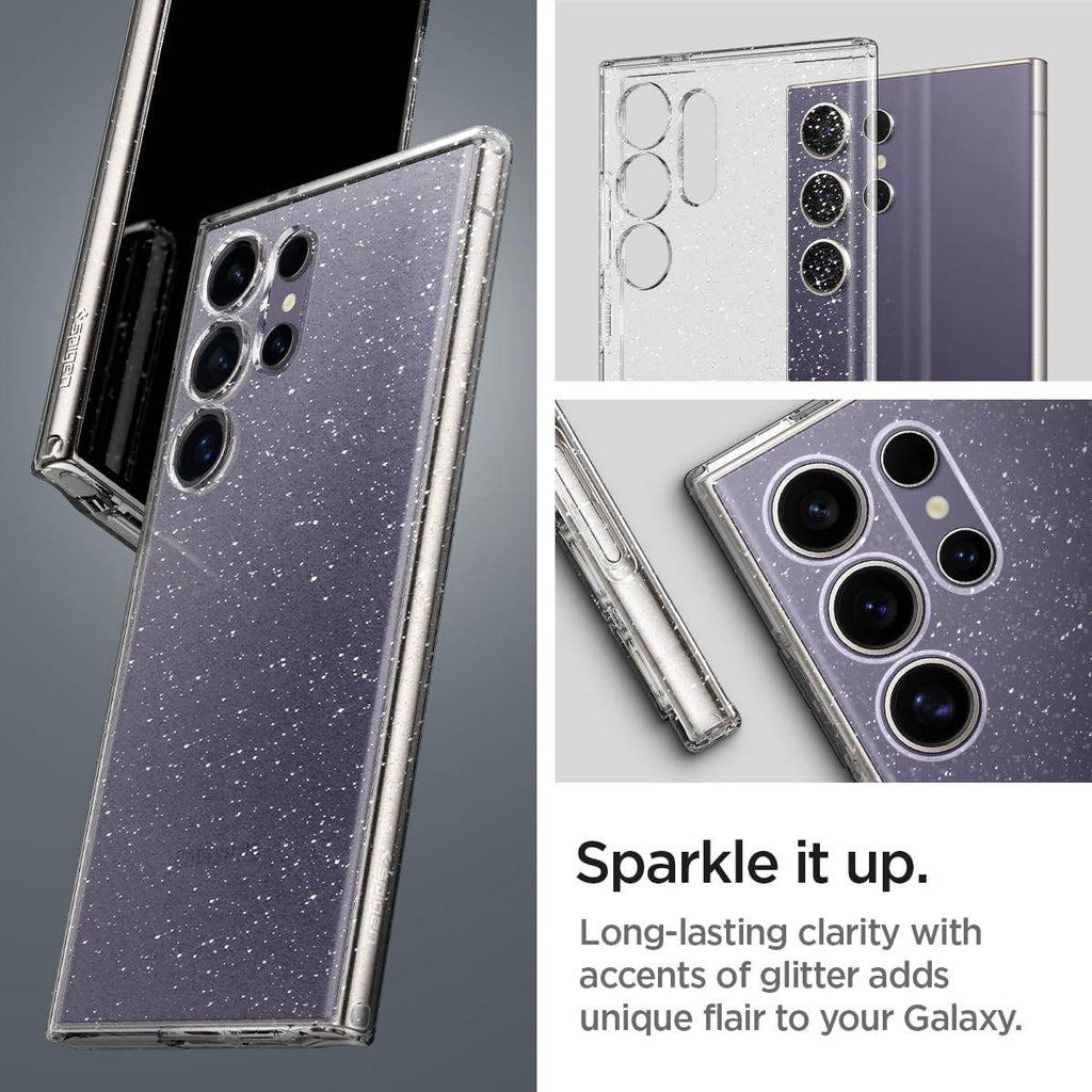 Spigen Liquid Crystal Glitter Back Cover Case Compatible with Galaxy S24 Ultra (TPU | Crystal Quartz) - The Digital Hub