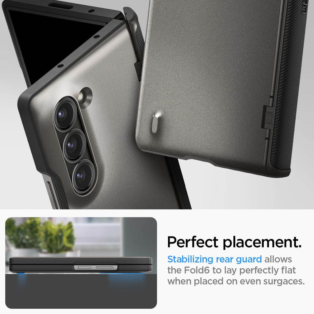 Spigen Slim Armor Pro Back Cover Case Compatible with Samsung Galaxy Z Fold 6 (TPU + Poly Carbonate | Gunmetal) - The Digital Hub