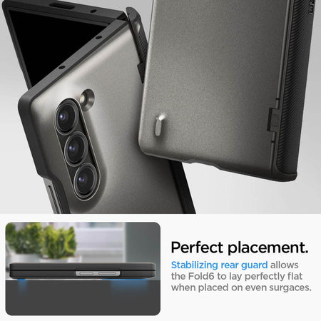 Spigen Slim Armor Pro Back Cover Case Compatible with Samsung Galaxy Z Fold 6 (TPU + Poly Carbonate | Gunmetal) - The Digital Hub