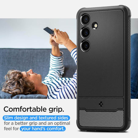 Spigen Rugged Armor Back Cover Case Compatible With Galaxy S24+ (Tpu | Matte Black) - The Digital Hub
