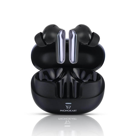 Phonokart Tws Earbuds 500Mah Charging Box,40H Play Time, 7H Music Playtime, 5H Talk Time (Black) - The Digital Hub