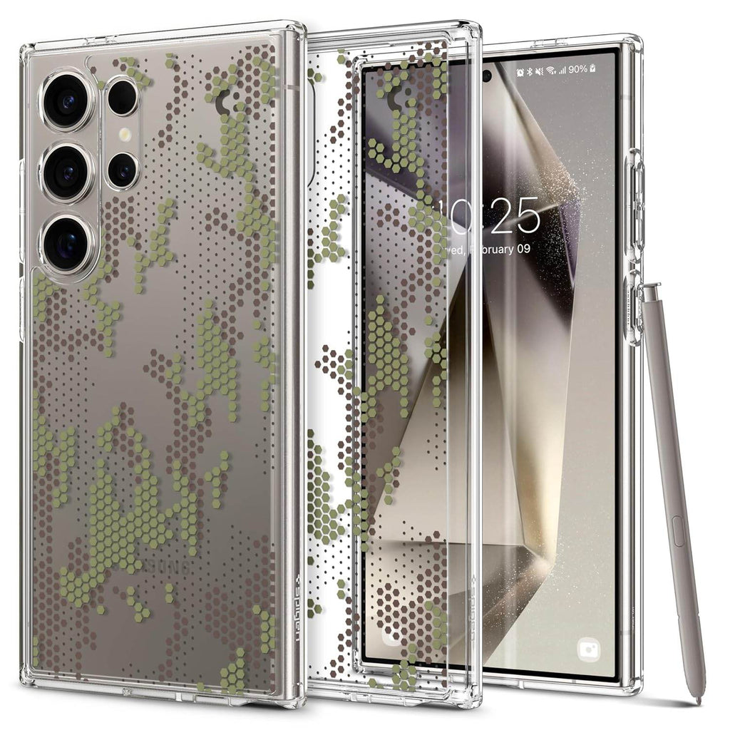 Spigen Ultra Hybrid Back Cover Case Compatible with Galaxy S24 Ultra (TPU + Poly Carbonate | Digital Camo) - The Digital Hub