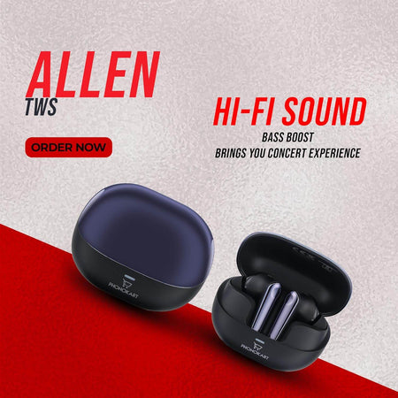 Phonokart Tws Earbuds 500Mah Charging Box,40H Play Time, 7H Music Playtime, 5H Talk Time (Black) - The Digital Hub