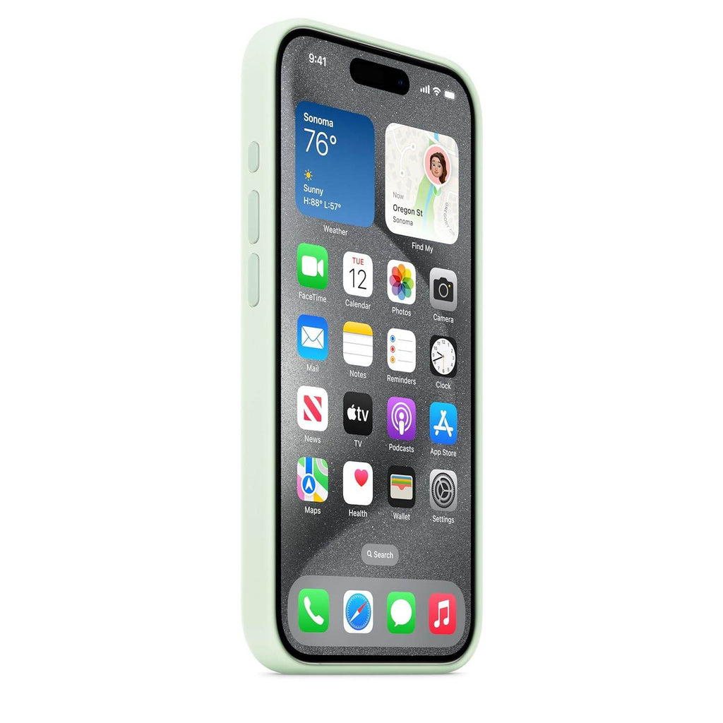 Apple iPhone 15 Pro Silicone Case with MagSafe - Soft Mint - The Digital Hub