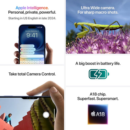 iPhone 16 Plus 256 GB: 5G Mobile Phone with Camera Control, A18 Chip and a Big Boost in Battery Life. Works with AirPods; Ultrmarine