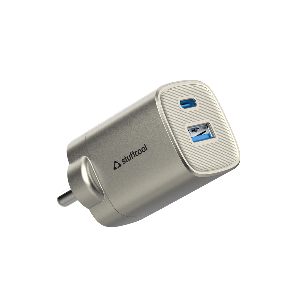 Stuffcool Novus 33W Gan Charger With Titanium Finish - The Digital Hub