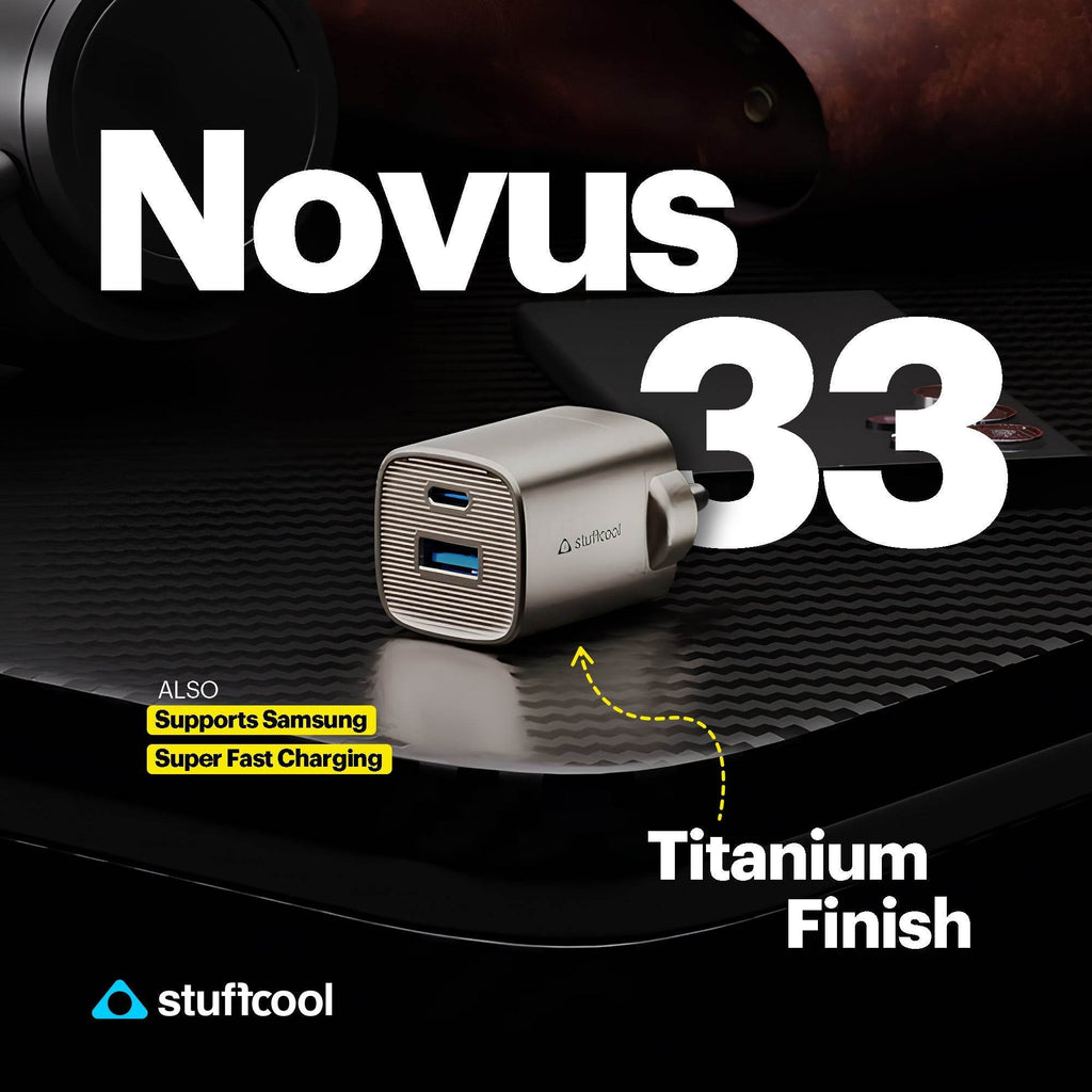 Stuffcool Novus 33W Gan Charger With Titanium Finish - The Digital Hub