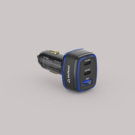Ultimus 115W Three Port Car Charger With 65W Type C PD PPS Port, Type C 20W Port and Type A QC3.0 Port The Digital Hub