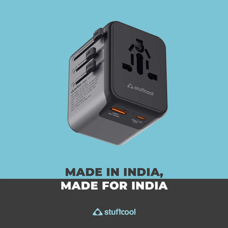 Stuffcool Jetset Universal World Travel Adapter with PD20W Type C port The Digital Hub