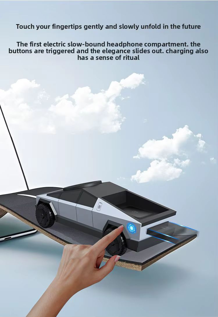 CyberDock: Cybertruck-like 3-in-1 Wireless Charging Station