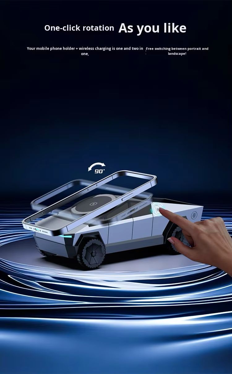 CyberDock: Cybertruck-like 3-in-1 Wireless Charging Station